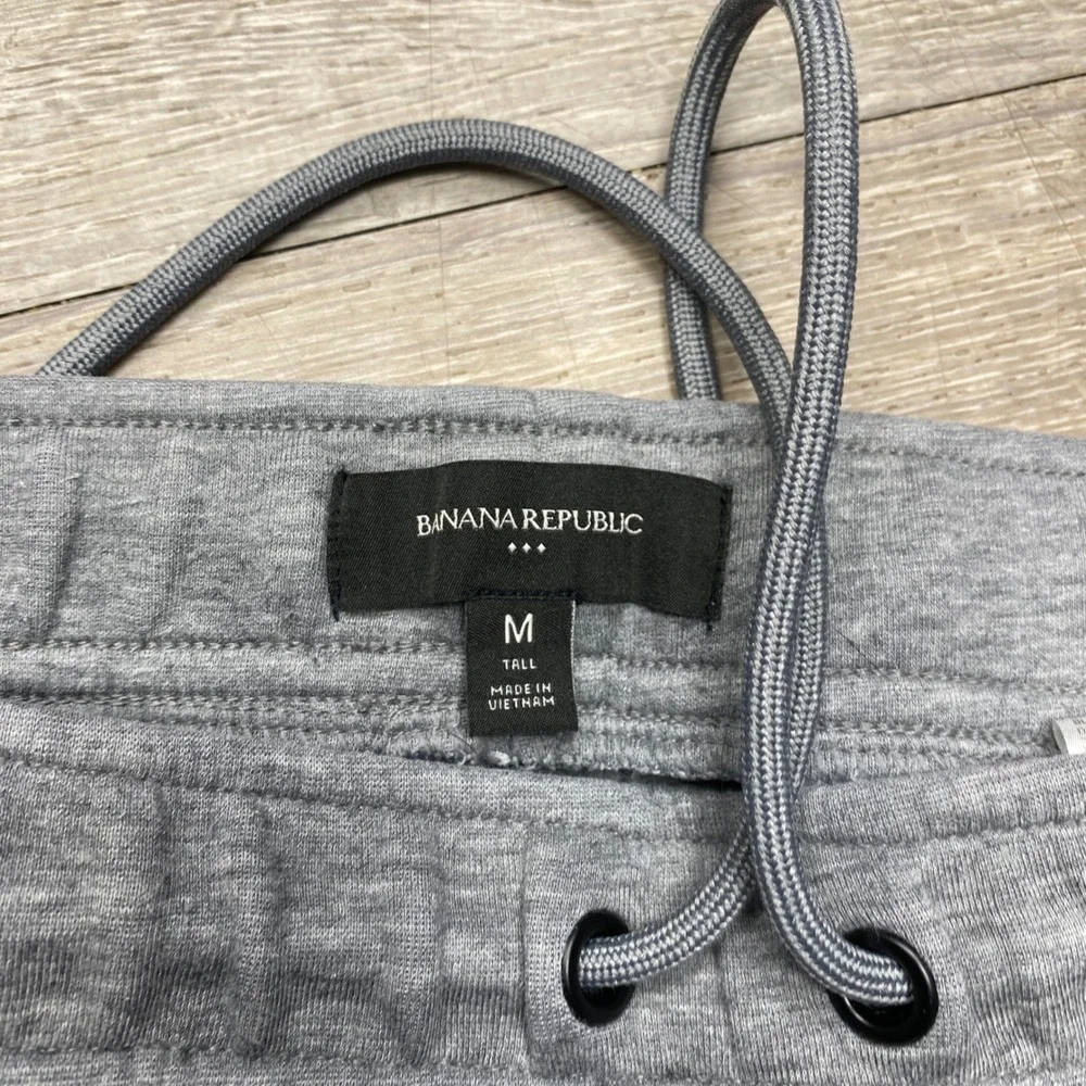 Banana Republic Sweatpants Mens M Tall Gray Fleece Drawstring Joggers Lounge
